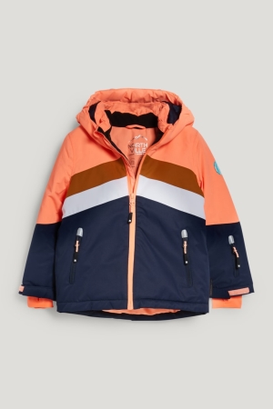 C&A Ski With Hood Recycled Jacke Mädchen Weiß Orange | JNSOI-1873