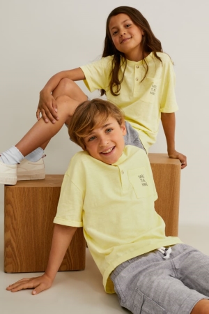 C&A Sleeve Genderneutral T-shirts Mädchen Hellgelb | RPHUY-0314