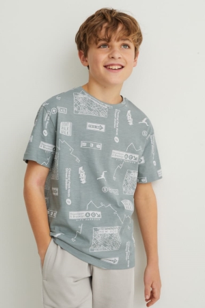 C&A Sleeve T-shirts Jungen Mintfarben Grün | TGUWM-4853