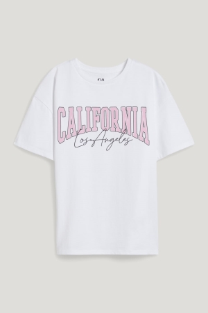 C&A Sleeve T-shirts Mädchen Weiß | EFGZU-2504