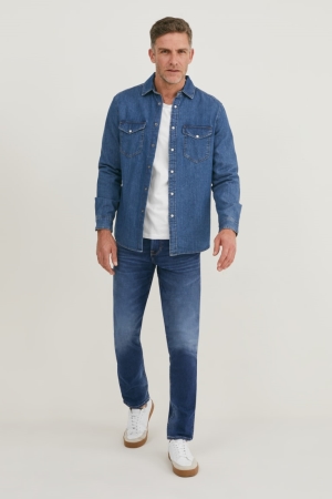 C&A Slim Coolmax® Ecomade Lycra® Jeans Herren Blau | FGVHX-4937