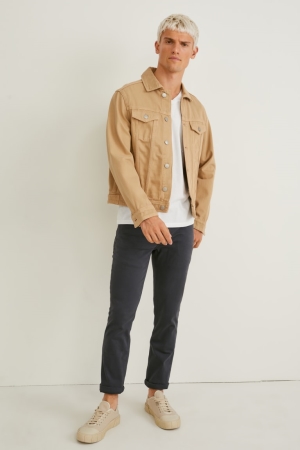 C&A Slim Fit Flex Lycra® Hosen Herren Dunkelgrau | JGOZI-7682