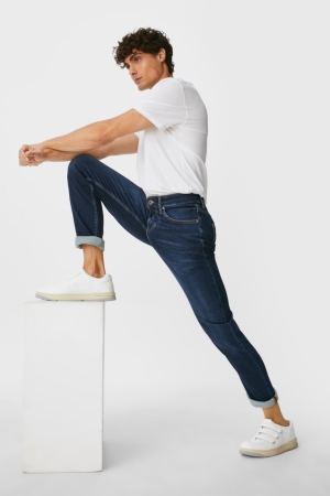 C&A Slim Flex Jog Denim Jeans Herren Blau Dunkelblau | ROUXV-1594