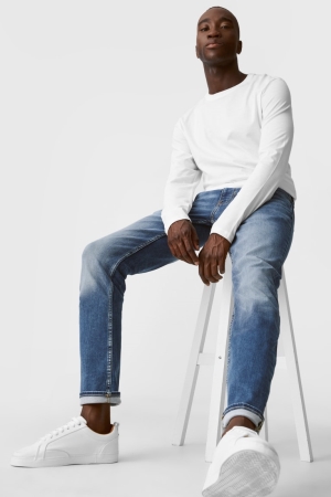 C&A Slim Flex Jog Denim Lycra® Jeans Herren Blau | UXLCB-6305