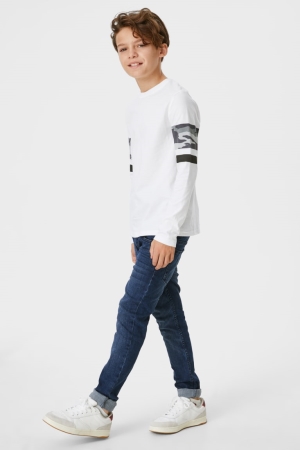 C&A Slim Organic Baumwoll Jeans Jungen Blau Dunkelblau | PZBWT-9368