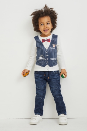 C&A Slim Thermal Jeans Jungen Blau Dunkelblau | RPSMA-5432