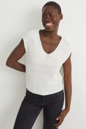 C&A Slipover T-shirts Damen Weiß | KAXPY-8253