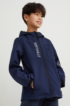 C&A Softshell With Hood Jacke Mädchen Dunkelblau | CPNOG-0453