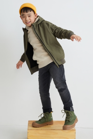 C&A Softshell With Hood Jacke Mädchen Dunkelgrün | VPOQM-6785