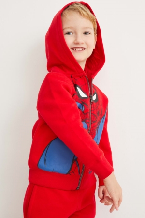 C&A Spider-man Zip-through With Hood Sweatshirts Mädchen Rot | RDPEG-4790