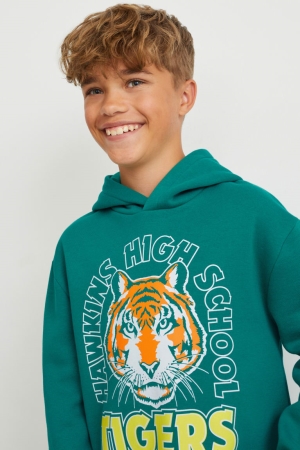 C&A Stranger Things Hoodie Mädchen Grün | JQTNS-2814