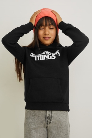 C&A Stranger Things Hoodie Mädchen Schwarz | ULGSW-4316