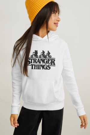 C&A Stranger Things Hoodie Mädchen Weiß | LSIKJ-8071