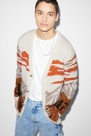 C&A Strickjacke Herren Hellbeige | SICUK-2680