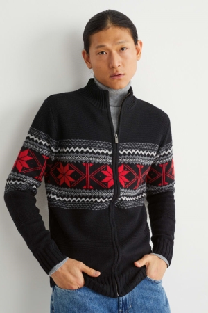 C&A Strickjacke Herren Schwarz | DHYUQ-8402