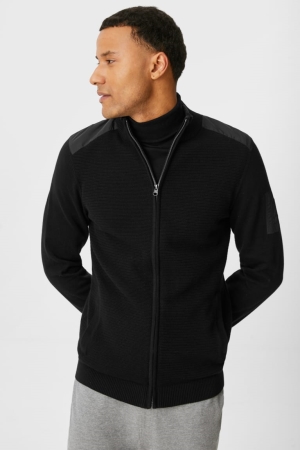 C&A Strickjacke Herren Schwarz | WZSVT-0328