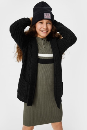 C&A Strickjacke Mädchen Schwarz | KBSZJ-5193