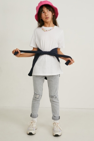 C&A Super Schlank Jeans Mädchen Hellgrau | IHFRV-5236