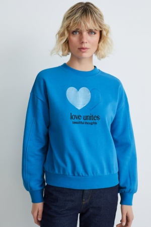 C&A Sweatshirts Damen Blau | WCEDA-9231
