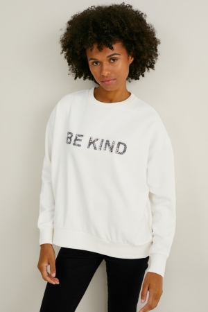 C&A Sweatshirts Damen Weiß | XZPMS-5816