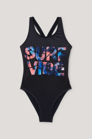 C&A Swimsuit Lycra® Xtra Life™ Bademode Mädchen Schwarz | OUBXK-8140