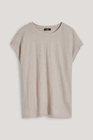 C&A T-shirts Damen Beige | PDMXV-1582
