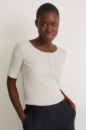 C&A T-shirts Damen Hellgrau | MEXGN-6145