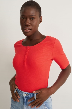 C&A T-shirts Damen Rot | RGCXL-0653