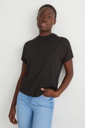 C&A T-shirts Damen Schwarz | ADJXT-3745