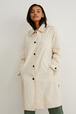 C&A Trench With Hood Bionic-finish®eco Mäntel Damen Creme | QMDZI-4937
