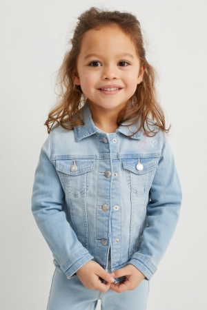 C&A Unicorn Denim Jacke Mädchen Blau Hellblau | QOVFC-0834
