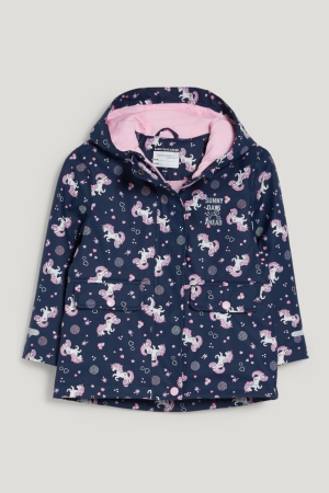C&A Unicorn Rain With Hood Jacke Mädchen Dunkelblau | GZDIL-8134