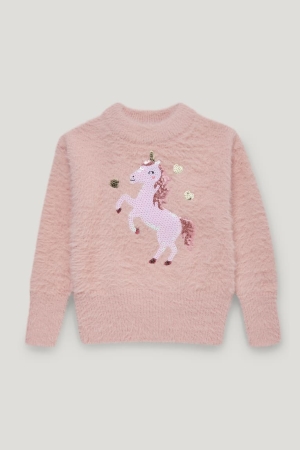 C&A Unicorn Shiny Jumper Mädchen Rosa | AJYOX-0271