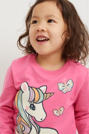 C&A Unicorn Sweatshirts Mädchen Rosa | IXSTP-3017