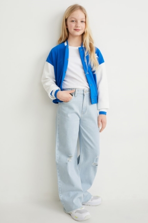 C&A Weite Leg Jeans Mädchen Blau Hellblau | KSAVE-5487