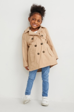 C&A With Hood Jacke Mädchen Beige | JKPGN-5407