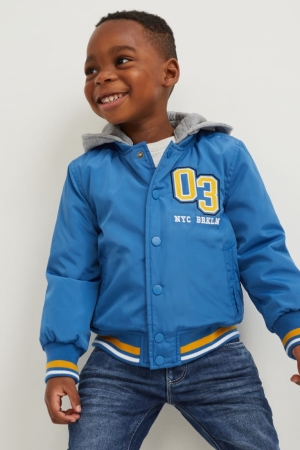 C&A With Hood Jacke Mädchen Blau | ZRTSM-9817