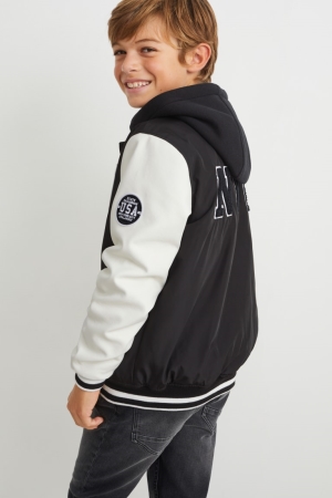 C&A With Hood Jacke Mädchen Schwarz | YWDFG-6184