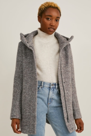 C&A With Hood Wolle Blend Mäntel Damen Beige | VHLOR-1794