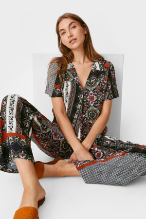 C&A With Knot Detail Bluse Damen Dunkelblau | SIYHW-6524