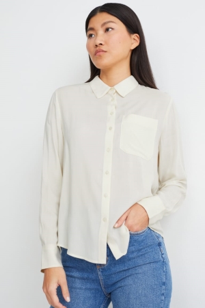 C&A With Lenzing™ Ecovero™ Bluse Damen Weiß | JOMKY-7185