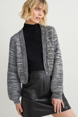 C&A With Recycled Polyester Strickjacke Damen Schwarz Weiß | XZNDY-5287