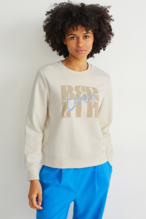 C&A With Recycled Polyester Sweatshirts Damen Weiß | ASNHT-8657