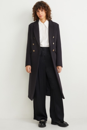 C&A Wolle Blend Mäntel Damen Dunkelblau | DQEKR-1506