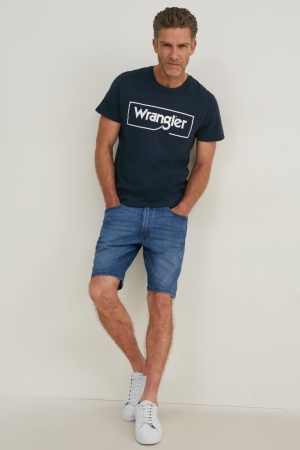C&A Wrangler Denim Kurze Hose Herren Blau Hellblau | IMLZS-4951