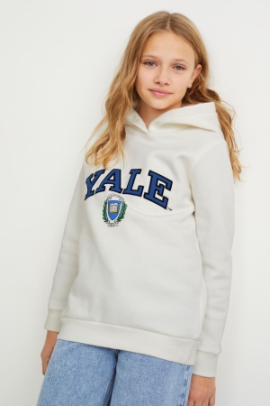 C&A Yale University Hoodie Mädchen Weiß | LIGVC-2875