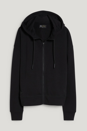 C&A Zip-through With Hood Recycled Sweatshirts Damen Schwarz | PAYDT-1065