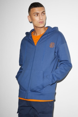 C&A Zip-through With Hood Sweatshirts Herren Blau | IOKDE-9402